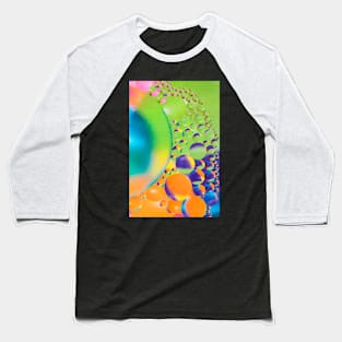 Colorful close up of oil drops in water Baseball T-Shirt